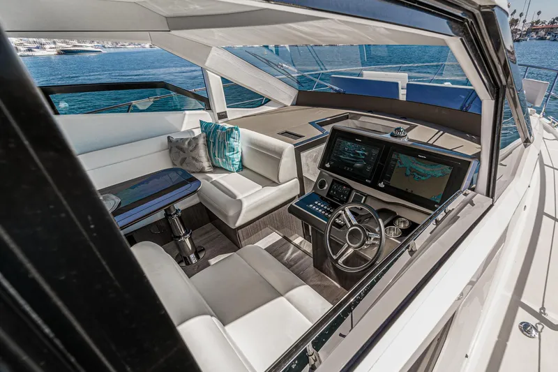 Slide: The Image of Luxurious interior of 2025 Galeon 500 Fly yacht with modern navigation system. - 41