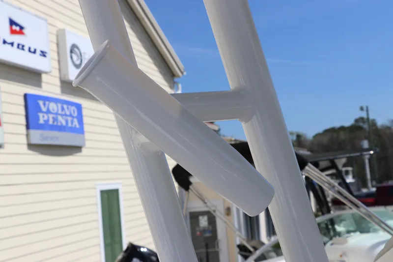 Slide: The Image of 2025 Edgewater 325CC boat interior with a sleek, modern design and advanced features. - 25