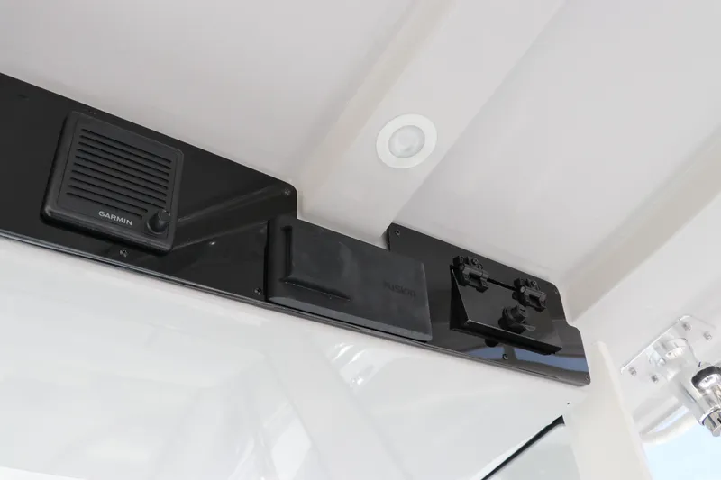 Slide: The Image of Compass on Edgewater 325CC boat, 2025 model, displaying navigation degrees. - 46