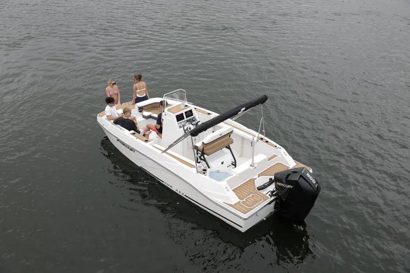 Slide: The Image of 2025 Starcraft SVX 211 OB CC boat on water with passengers enjoying a ride. - 38