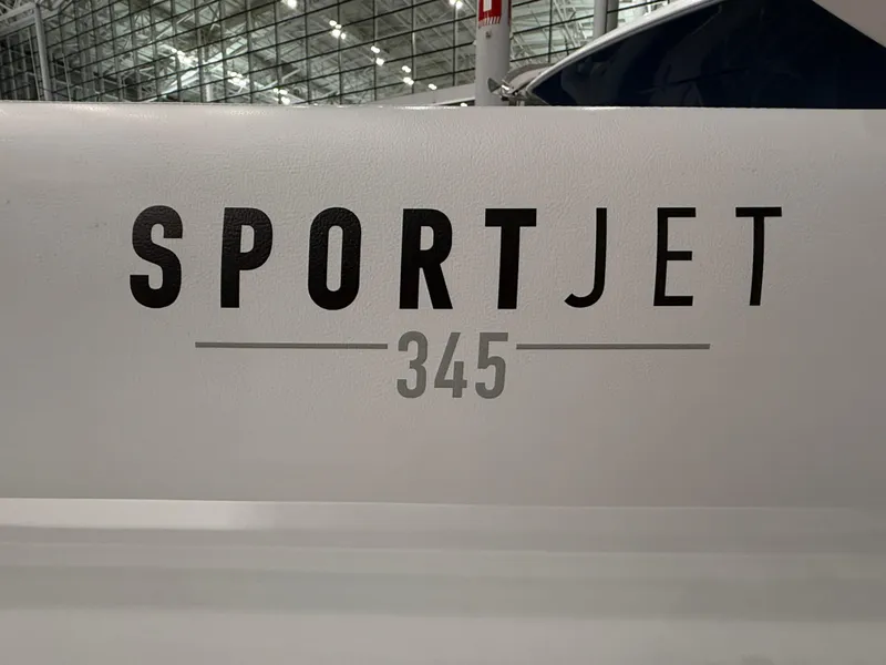 Slide: The Image of 2024 Williams Jet Tenders Sportjet 345 logo on boat exterior. - 10