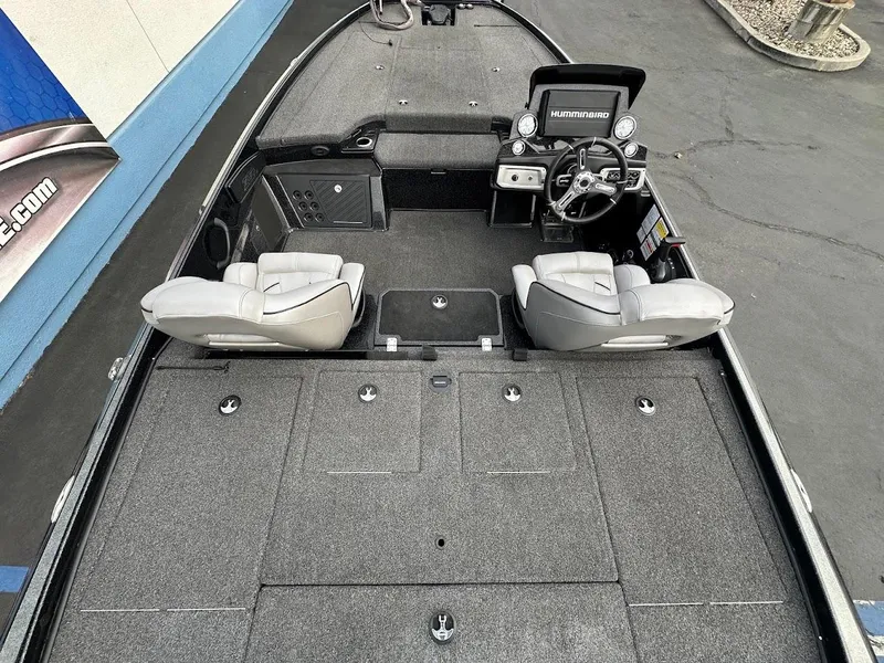 Slide: The Image of 2021 Nitro Z20 Pro boat interior with dual seats and steering console. - 9