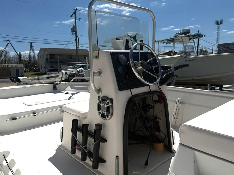 Slide: The Image of 2005 Sea Chaser 1950 RG boat interior with steering console and seating. - 5