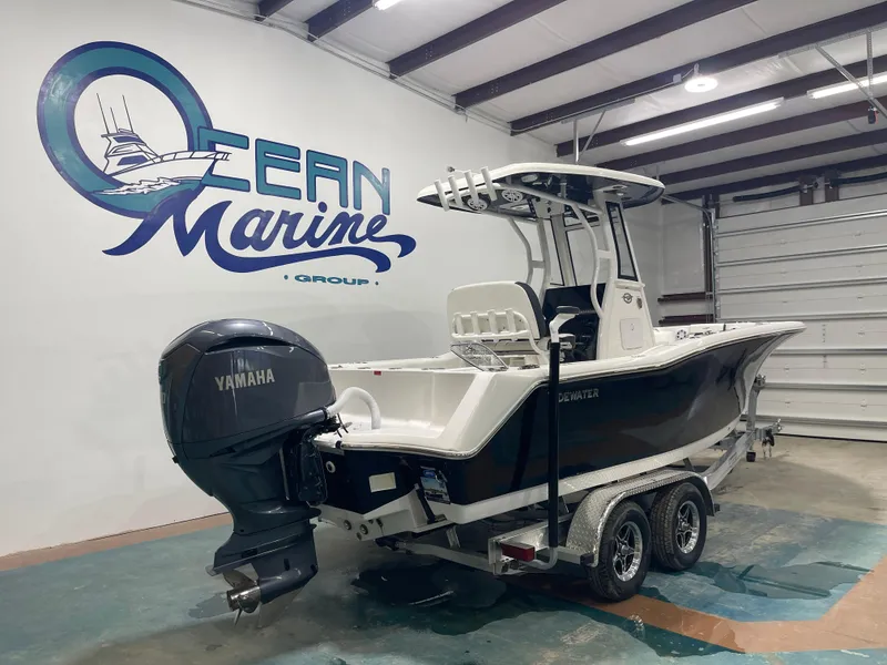 Slide: The Image of 2023 Tidewater 232cc boat with Yamaha engine in showroom. - 3