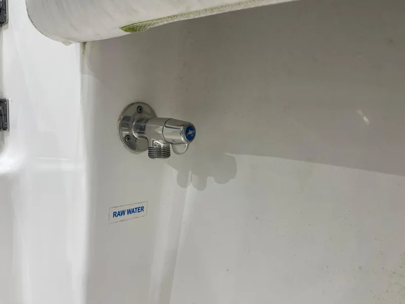 Slide: The Image of Tidewater 232cc 2023 boat raw water outlet detail. - 33