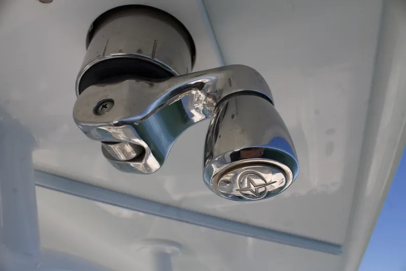 Slide: The Image of Chrome boat fixture on a 2014 Yellowfin 32 Offshore. - 20