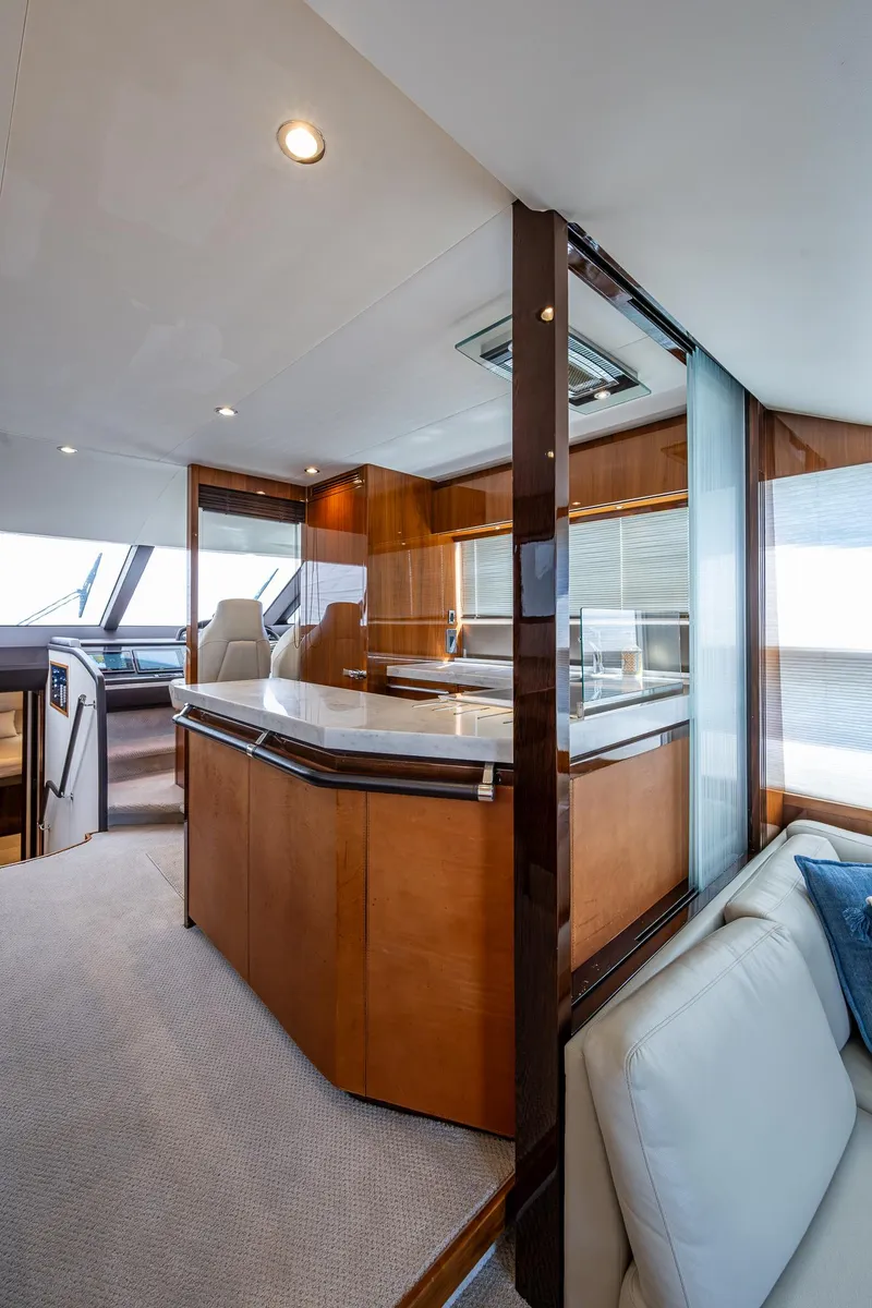 Slide: The Image of Luxurious interior of 2016 Princess Flybridge 64 Motor Yacht with modern design. - 49