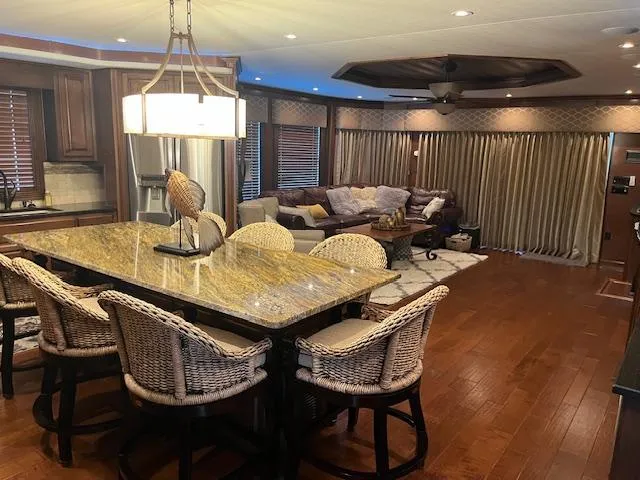 Slide: The Image of Luxurious 2013 Thoroughbred houseboat interior with elegant kitchen and cozy living area. - 15