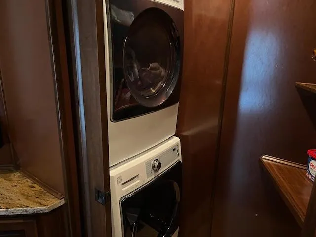Slide: The Image of Stacked washer and dryer in 2013 Thoroughbred houseboat interior. - 33