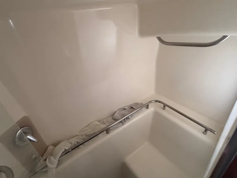 Slide: The Image of 2008 Tiara Yachts 3900 Sovran bathroom with shower and stainless steel rail. - 35