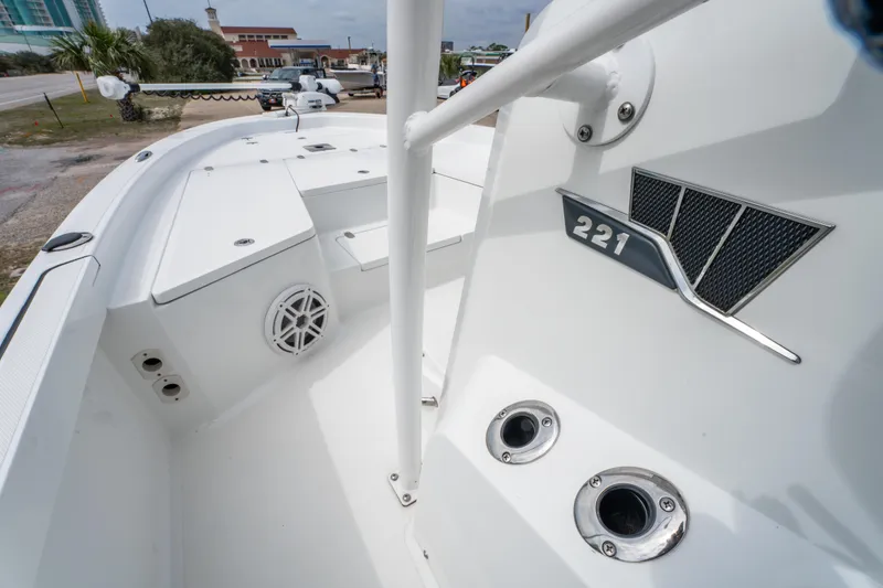 Slide: The Image of 2021 Wellcraft 221 Bay boat interior, showcasing sleek design and modern features. - 23