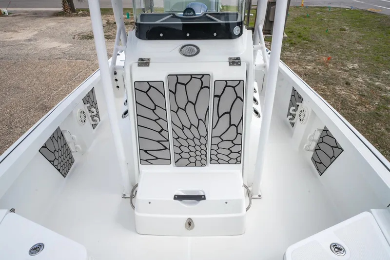 Slide: The Image of 2021 Wellcraft 221 Bay boat interior with stylish patterned flooring. - 28