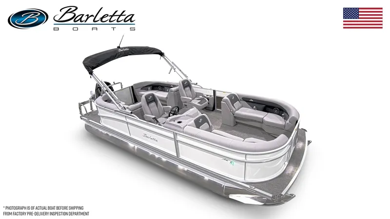 The Image of 2025 Barletta ARIA 22QC pontoon boat with sleek design and spacious seating. - 0
