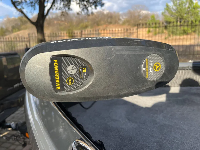 Slide: The Image of Close-up of a 2021 Ranger VS1782 WT boat's PowerDrive trolling motor. - 23