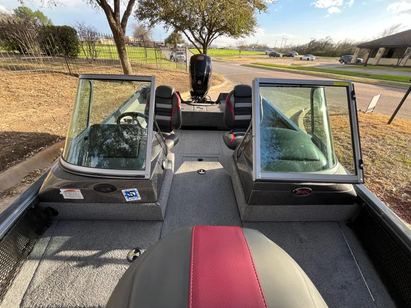 Slide: The Image of 2021 Ranger VS1782 WT boat interior with dual consoles and seating. - 29
