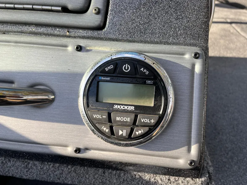 Slide: The Image of Kicker audio control panel in 2021 Ranger VS1782 WT boat interior. - 38