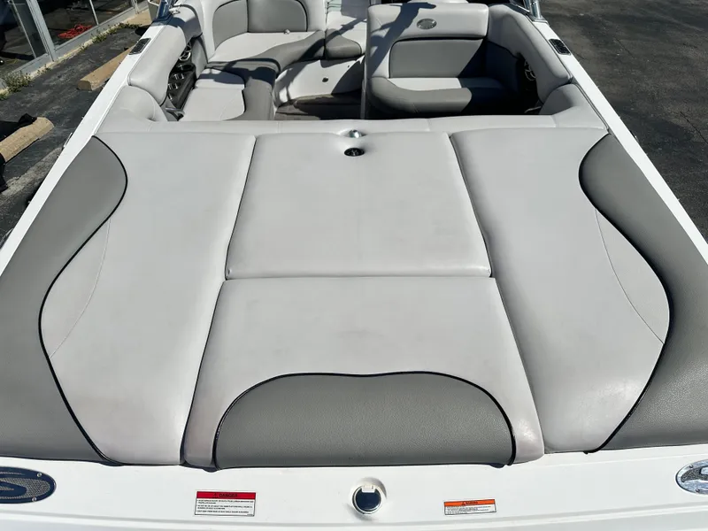 Slide: The Image of 2008 Supra Launch 24 SSV GG Edition boat interior with gray seating. - 6