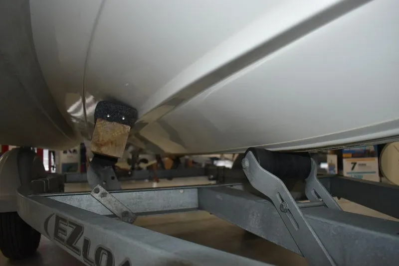 Slide: The Image of 2018 Mercury 460 Ocean Runner Rib Inflatable on trailer, close-up view. - 23