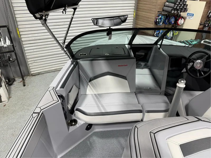 Slide: The Image of 2025 MasterCraft ProStar interior with sleek seating and modern design elements. - 27