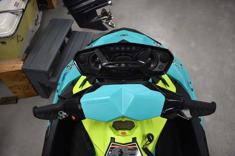 Slide: The Image of 2022 Sea-Doo Spark 3-up Rotax 900 ACE dashboard and controls, top view. - 12