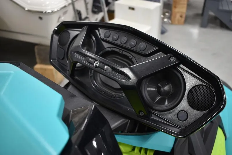 Slide: The Image of 2022 Sea-Doo Spark® 3-up audio system, featuring sleek design and advanced controls. - 13