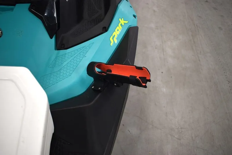 Slide: The Image of 2022 Sea-Doo Spark 3-up Rotax 900 ACE, teal and black, with audio system. - 22