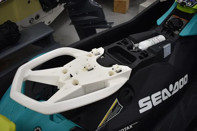Slide: The Image of 2022 Sea-Doo Spark 3-up Rotax 900 ACE, interior view with audio system. - 25