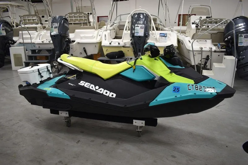 Slide: The Image of 2022 Sea-Doo Spark 3-up Rotax 900 ACE with Audio, displayed indoors. - 5