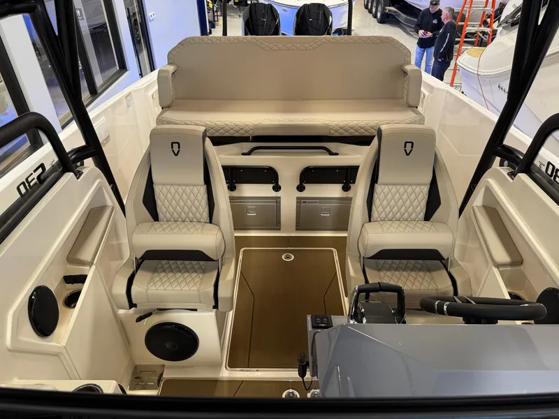 Slide: The Image of 2025 Navan S30 boat interior with luxurious seating and modern design. - 46
