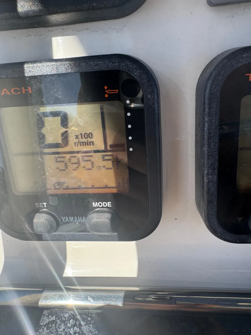 Slide: The Image of Close-up of Yamaha tachometer on 2013 Cobia 296 Center Console boat. - 12