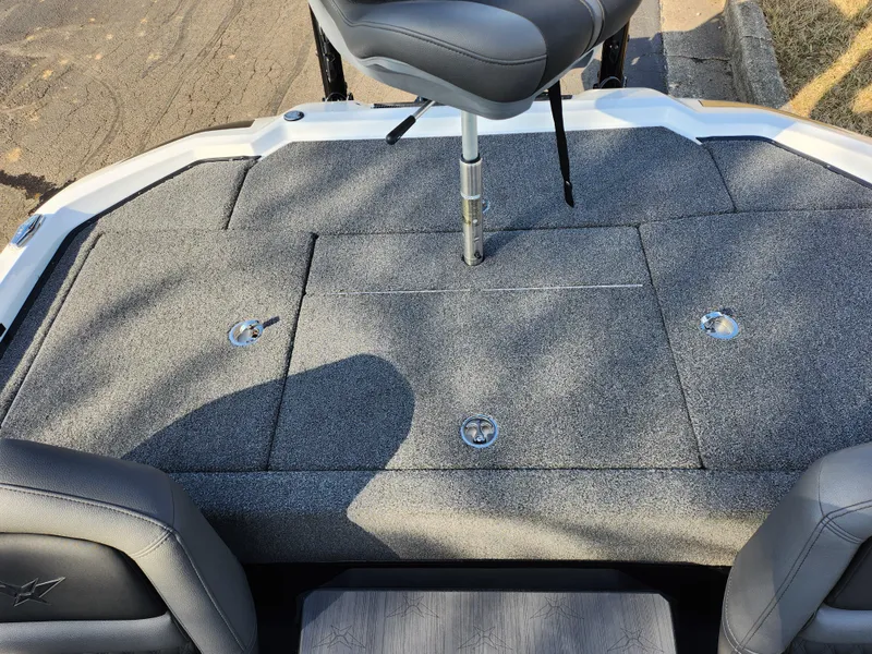 Slide: The Image of 2023 Vexus VX20 boat deck with seating and storage compartments. - 23