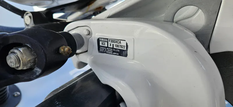 Slide: The Image of Close-up of Yamaha F300XCA engine part on 2020 Blackfin 272 CC boat. - 40