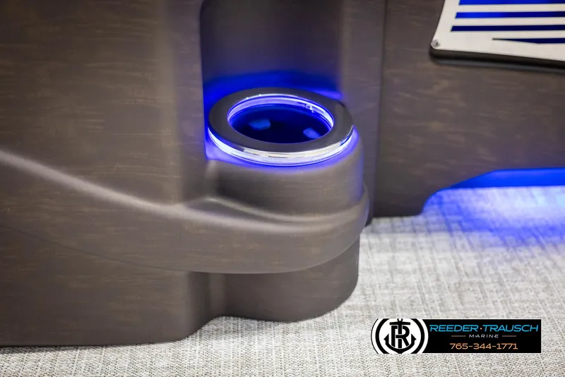 Slide: The Image of 2025 Avalon LSZ VRB cup holder with blue LED lighting. - 43