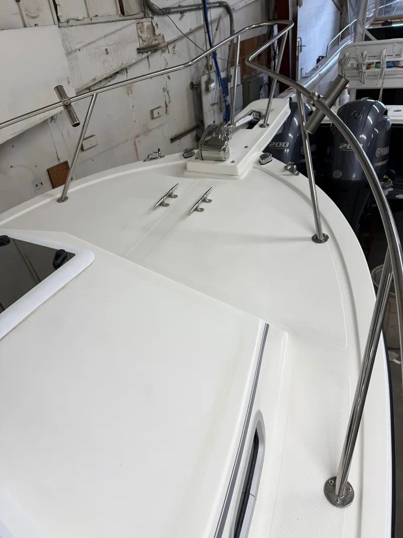 Slide: The Image of 2021 Steiger Craft 23DV Miami boat deck with stainless steel railings. - 17