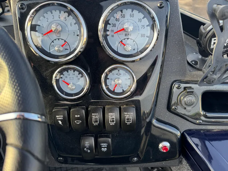 Slide: The Image of Dashboard of 2024 Tracker Targa V-19 WT boat with gauges and controls. - 9