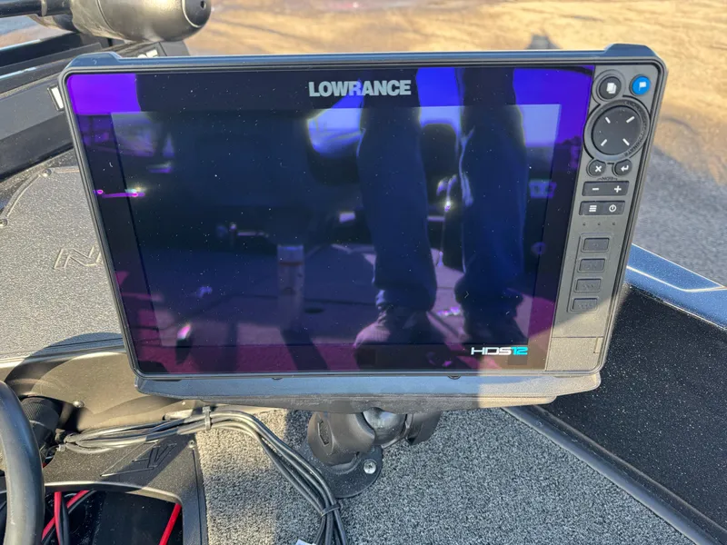 Slide: The Image of Lowrance HDS-12 fishfinder on 2024 Nitro ZV21 Pro boat dashboard. - 13