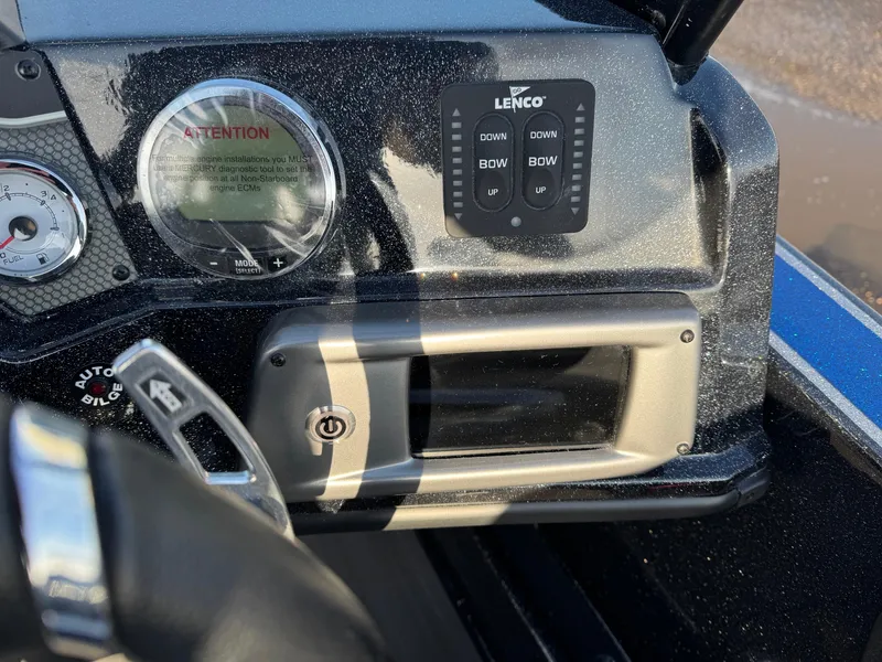 Slide: The Image of Control panel of 2024 Nitro ZV21 Pro boat with Lenco trim tab switches. - 8