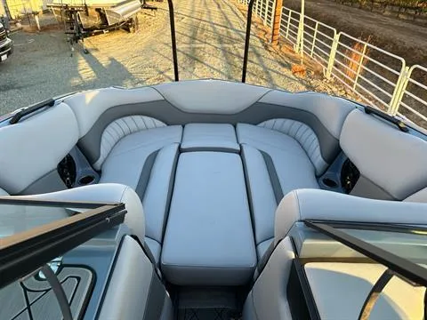 Slide: The Image of 2025 MB B52 25 Alpha boat interior with spacious seating and modern design. - 27
