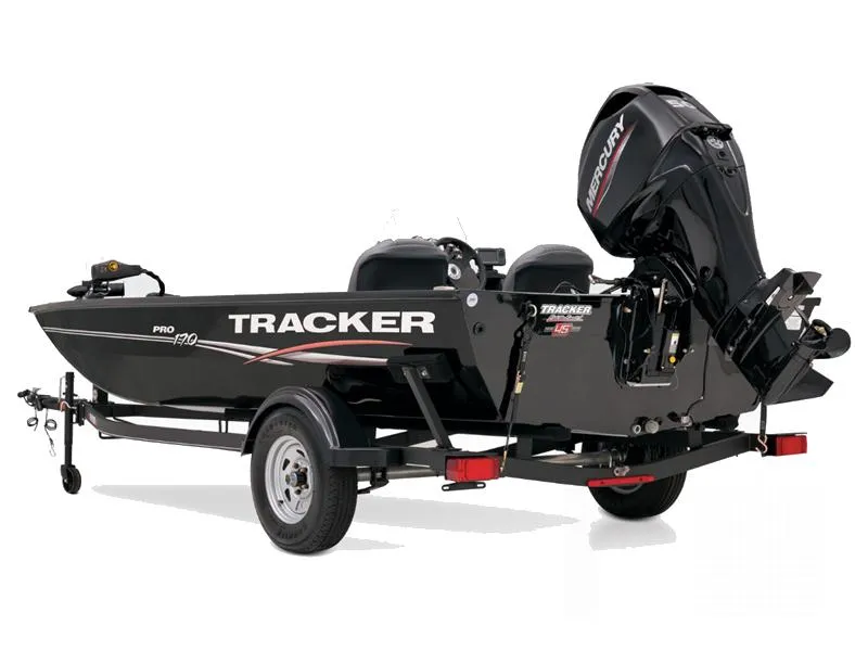 Slide: The Image of 2025 Pro 170 Tracker boat with Mercury outboard motor on trailer. - 3