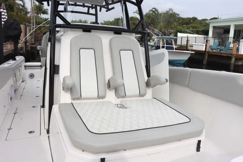 Slide: The Image of 2023 Sea Fox 328 Commander boat with comfortable seating and sleek design. - 24