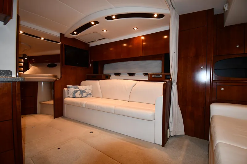 Slide: The Image of Luxurious interior of 2012 Cruisers Yachts 390 Sports Coupe with elegant wood finishes. - 33