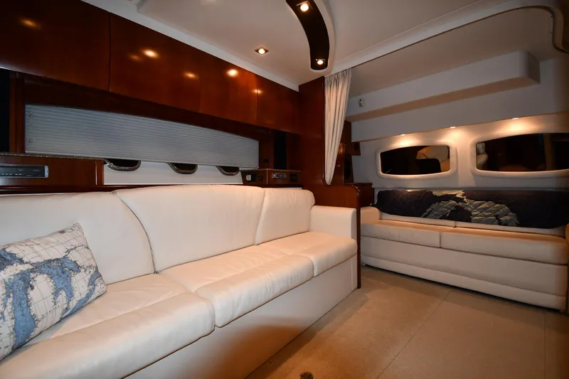 Slide: The Image of Interior of 2012 Cruisers Yachts 390 Sports Coupe with elegant seating and modern design. - 39