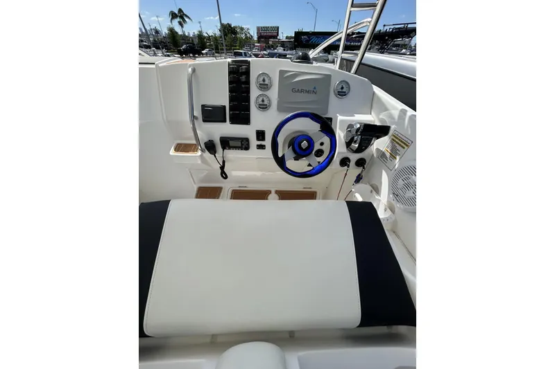Slide: The Image of Cockpit of 2018 Intermarine 380 Sport boat with Garmin navigation system. - 16