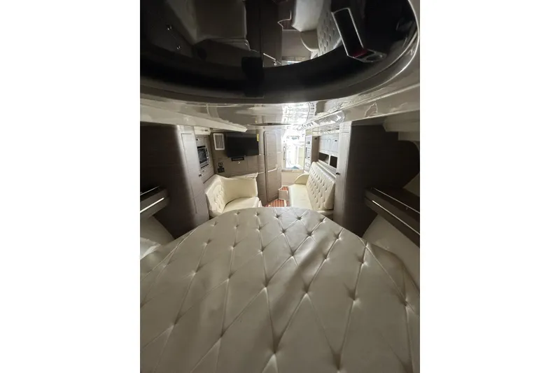 Slide: The Image of Luxurious interior of 2018 Intermarine 380 Sport yacht with plush seating and modern amenities. - 27