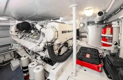 Slide: The Image of Engine room of 2006 Viking 48 yacht with MAN marine engine and equipment. - 38