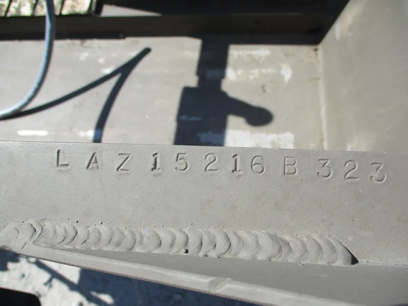 Slide: The Image of Stamped serial number "LAZ15216B323" on Custom 15 Aluminum, 2023 model. - 8