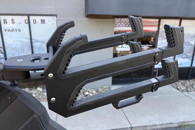 Slide: The Image of Robust MB B52 21 Alpha bike rack, 2025 model, mounted outdoors. - 28