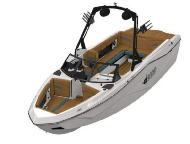 Slide: The Image of 2025 Axis T250 boat with sleek design, spacious seating, and modern features. - 1