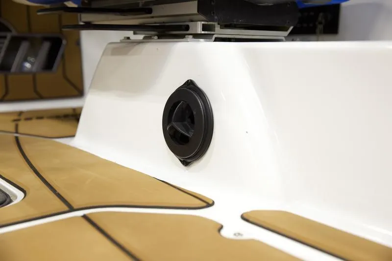 Slide: The Image of 2024 Malibu 23 LSV interior detail with speaker and tan flooring. - 17