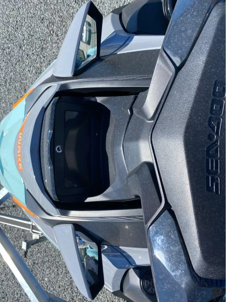 Slide: The Image of 2022 Sea-Doo RXT-X 300 Premium Triple Black, top view, sleek design. - 10
